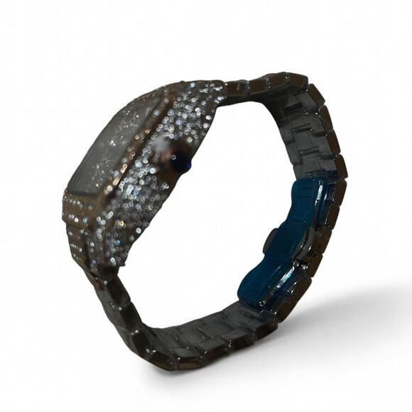 Iced Out Square Luxury Watch Blue Dial Two Tone Bussdown Style main image 2